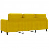 Sofa 3-osobowa, żółty, 180 cm, tapicerowana aksamitem
