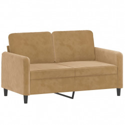 Sofa 2-osobowa, brązowy, 120 cm, tapicerowana aksamitem