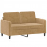 Sofa 2-osobowa, brązowy, 120 cm, tapicerowana aksamitem