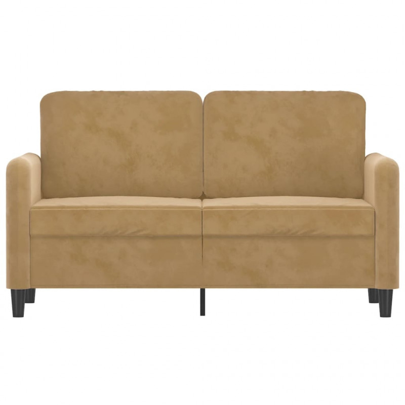 Sofa 2-osobowa, brązowy, 120 cm, tapicerowana aksamitem