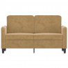 Sofa 2-osobowa, brązowy, 120 cm, tapicerowana aksamitem