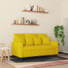 Sofa 2-osobowa, żółta, 120 cm, tapicerowana aksamitem