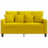 Sofa 2-osobowa, żółta, 120 cm, tapicerowana aksamitem