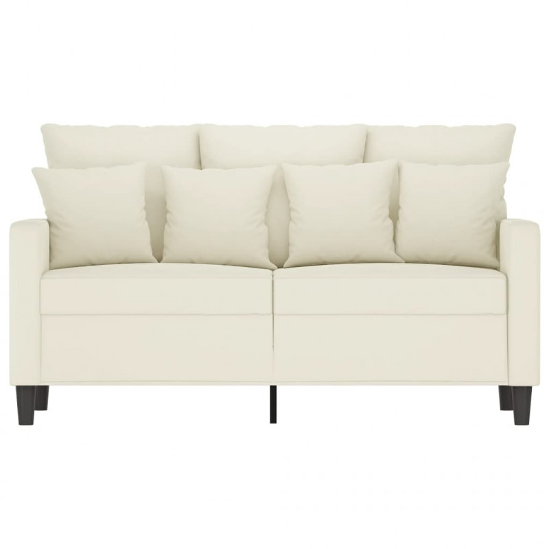 Sofa 2-osobowa, kremowy, 120 cm, tapicerowana aksamitem