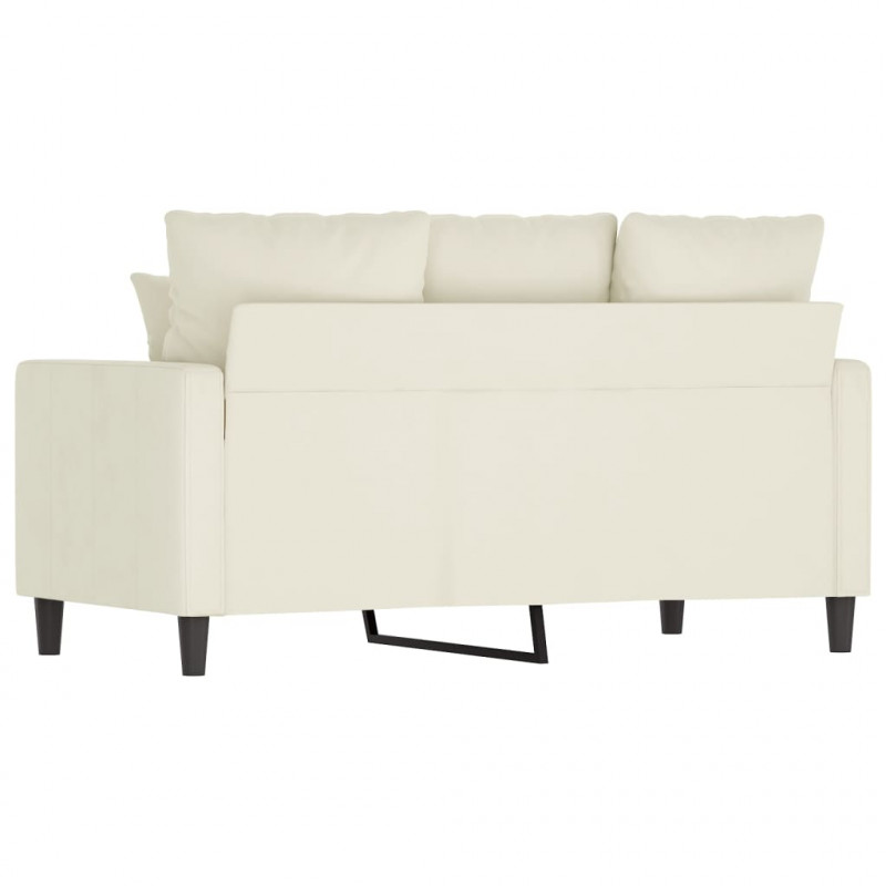 Sofa 2-osobowa, kremowy, 120 cm, tapicerowana aksamitem