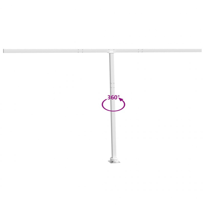 Zestaw słupków do markizy, biały, 450x245 cm, żelazo