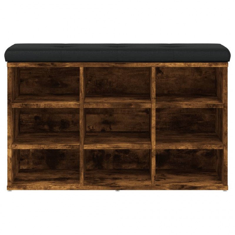 Ławka na buty, przydymiony dąb, 82x32x50 cm