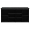 Ławka na buty, czarna, 102x32x50 cm, materiał drewnopochodny