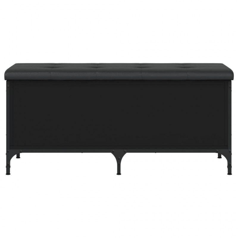 Ławka ze schowkiem, czarna, 102x42x45 cm
