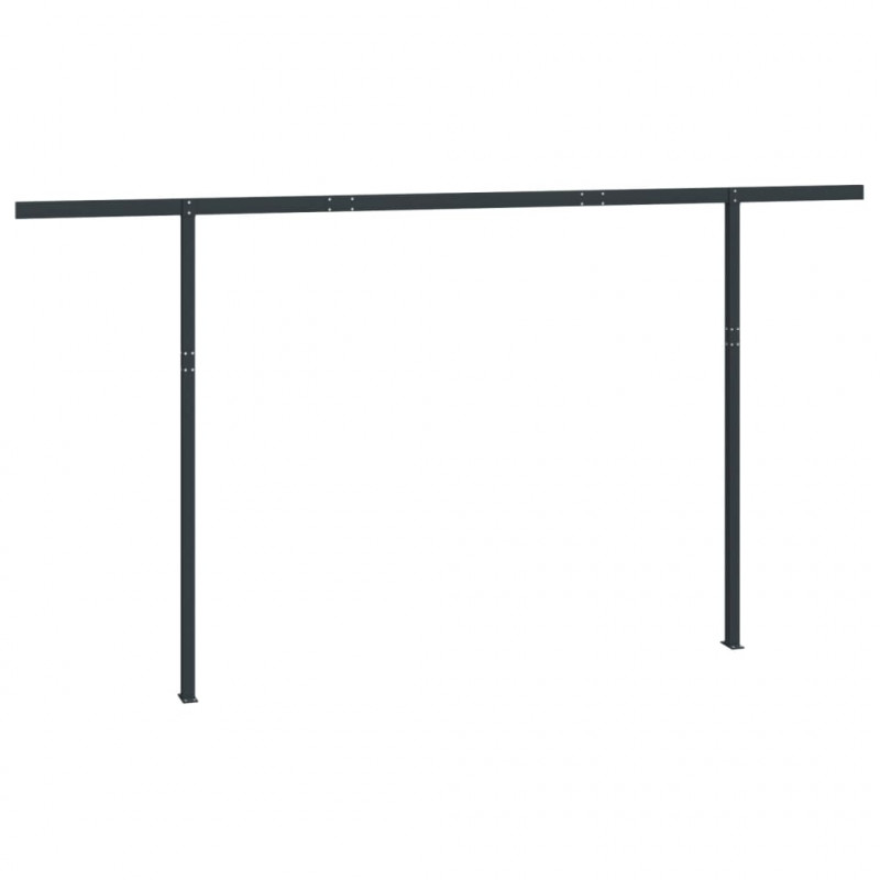 Zestaw słupków do markizy, antracytowy, 450x245 cm, żelazo