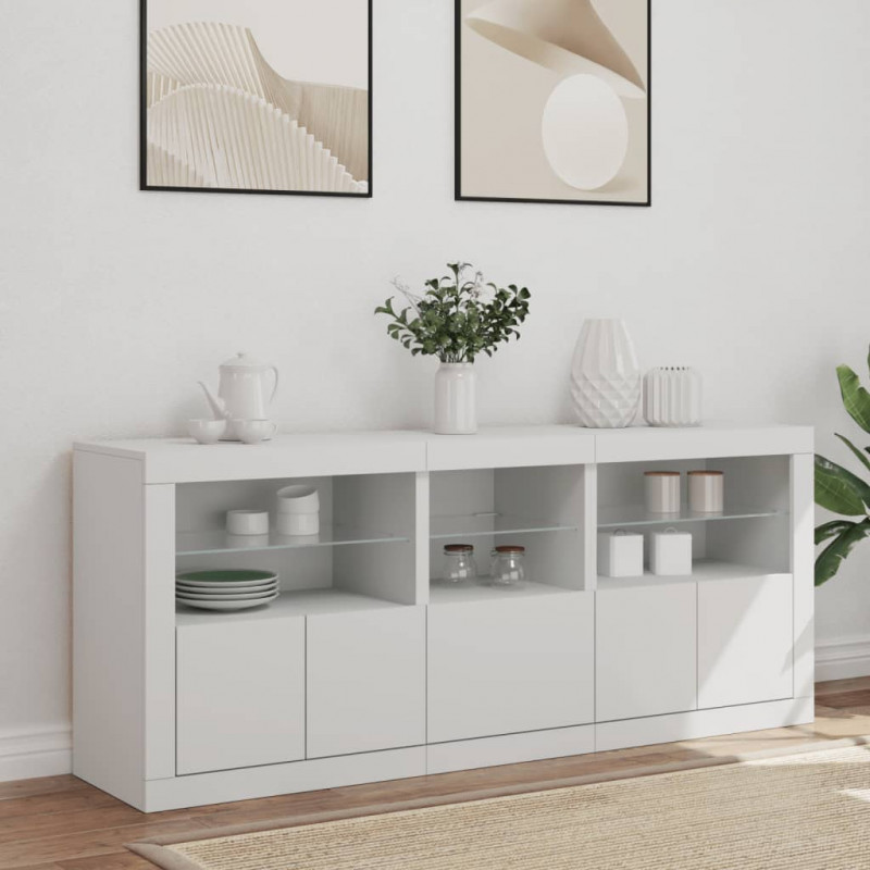 Szafka z oświetleniem LED, biała, 162x37x67 cm