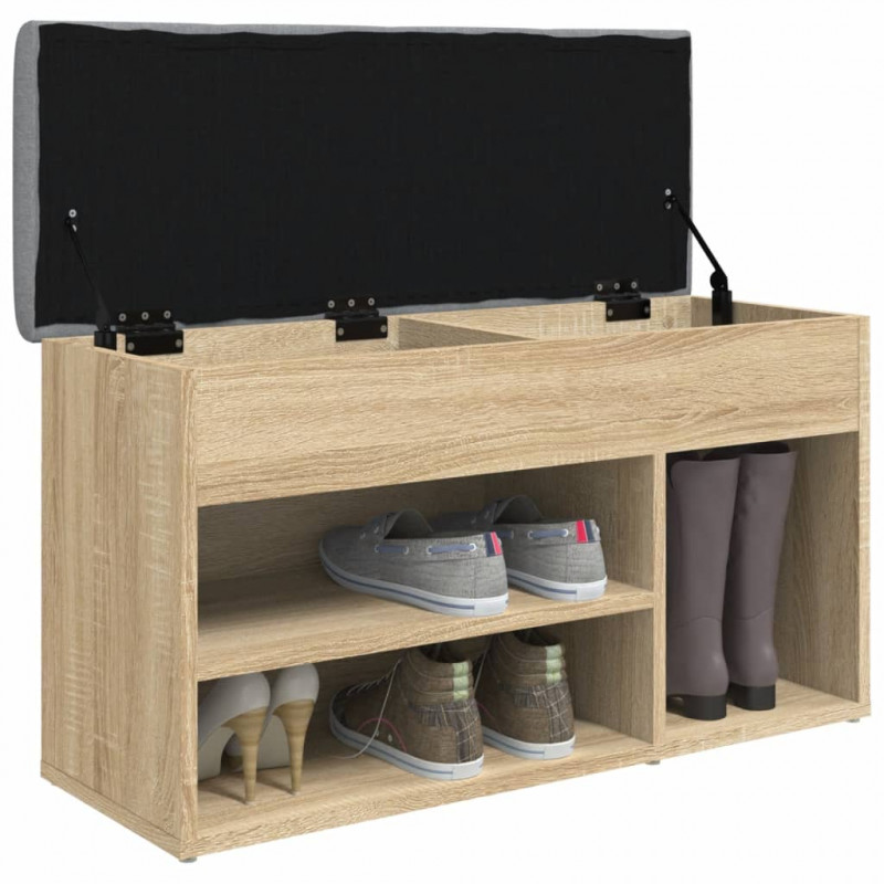 Ławka na buty, dąb sonoma, 82x32x45,5 cm