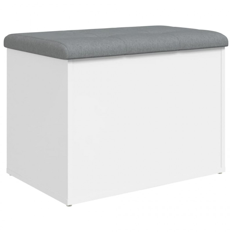 Ławka ze schowkiem, biała, 62x42x45 cm, materiał drewnopochodny