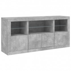 Szafka z oświetleniem LED, szarość betonu, 142,5x37x67 cm