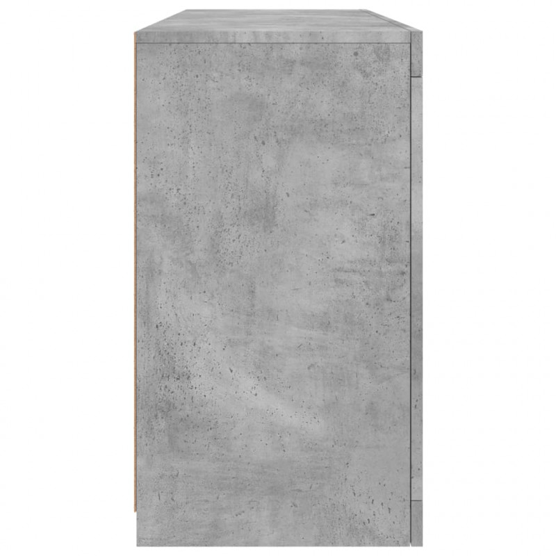 Szafka z oświetleniem LED, szarość betonu, 142,5x37x67 cm
