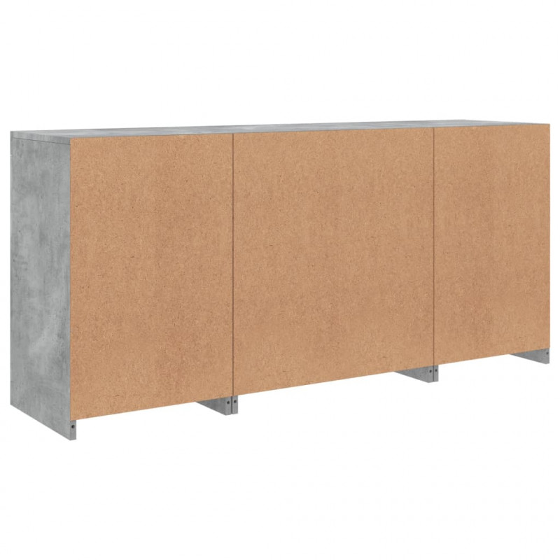 Szafka z oświetleniem LED, szarość betonu, 142,5x37x67 cm