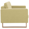 2-osobowa sofa tapicerowana tkaniną, zielona