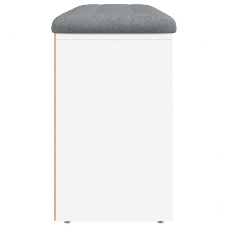 Ławka na buty, biała, 102x32x50 cm, materiał drewnopochodny