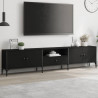 Szafka pod TV, z szufladą, czarna, 200x25x44 cm
