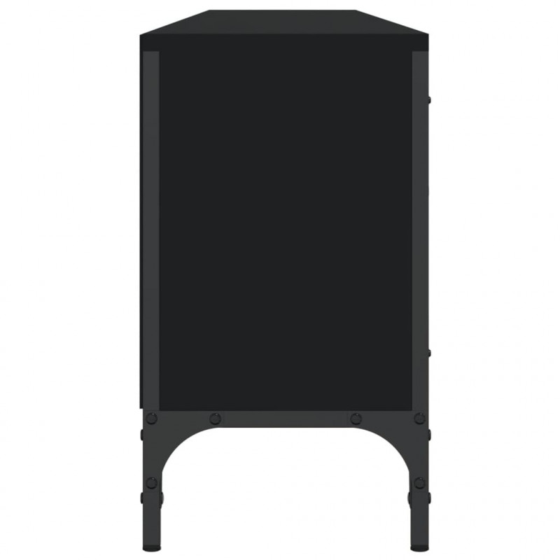 Szafka pod TV, z szufladą, czarna, 200x25x44 cm