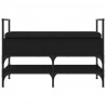 Ławka na buty, czarna, 85,5x42x57,5 cm, materiał drewnopochodny