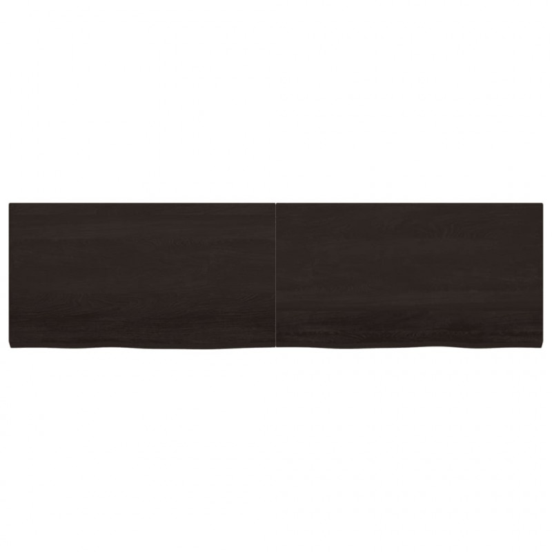 Półka, ciemnobrązowa, 220x60x(2-4) cm, wykończone drewno dębowe
