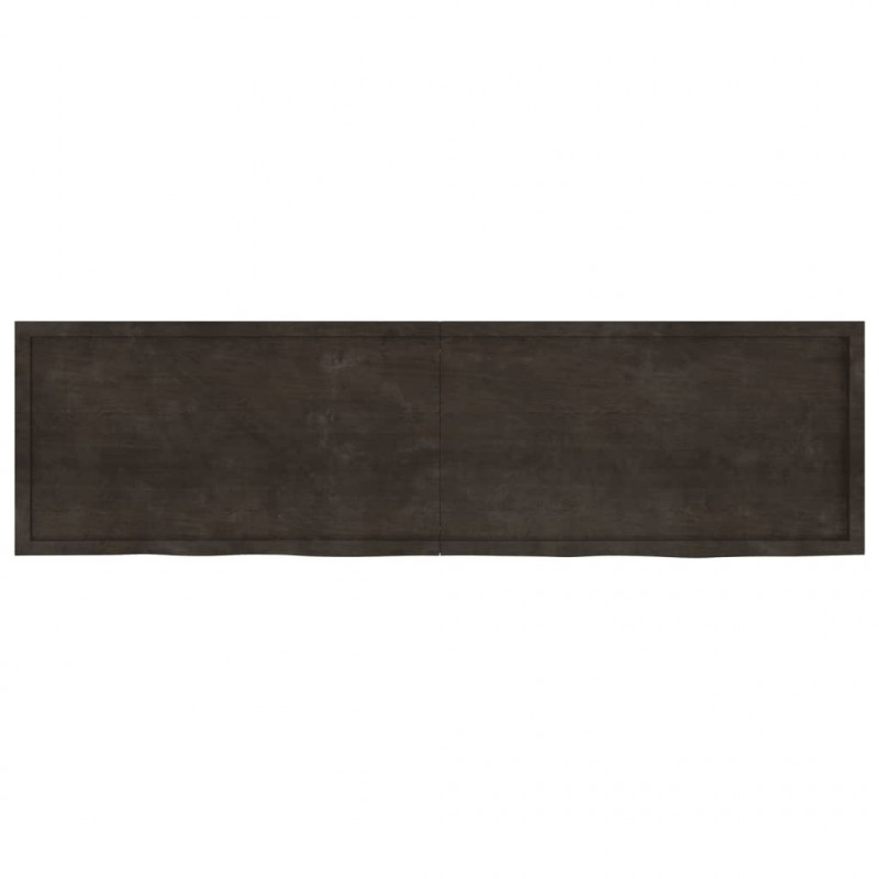 Półka, ciemnobrązowa, 220x60x(2-4) cm, wykończone drewno dębowe