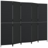 Parawan 5-panelowy, czarny, polirattan