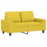 Sofa 2-osobowa, jasnożółta, 120 cm, tapicerowana tkaniną