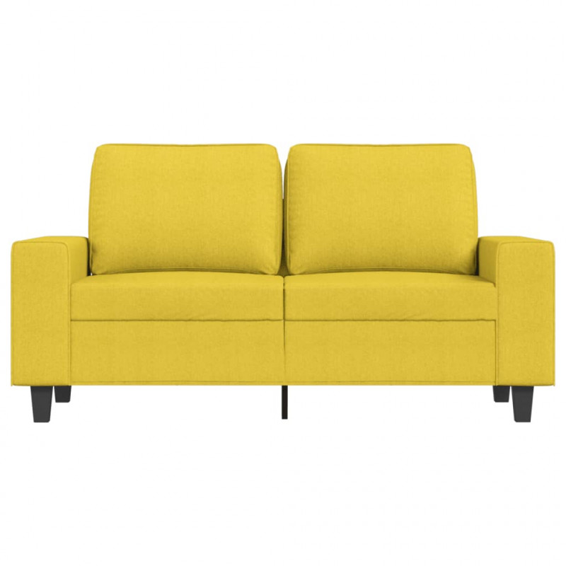 Sofa 2-osobowa, jasnożółta, 120 cm, tapicerowana tkaniną