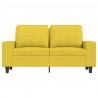 Sofa 2-osobowa, jasnożółta, 120 cm, tapicerowana tkaniną