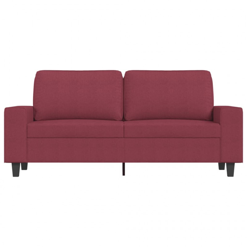 Sofa 2-osobowa, winna czerwień, 140 cm, tapicerowana tkaniną