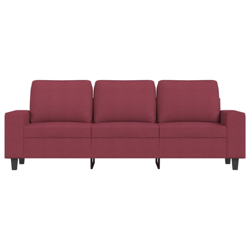 Sofa 3-osobowa, winna czerwień, 180 cm,tapicerowana tkaniną