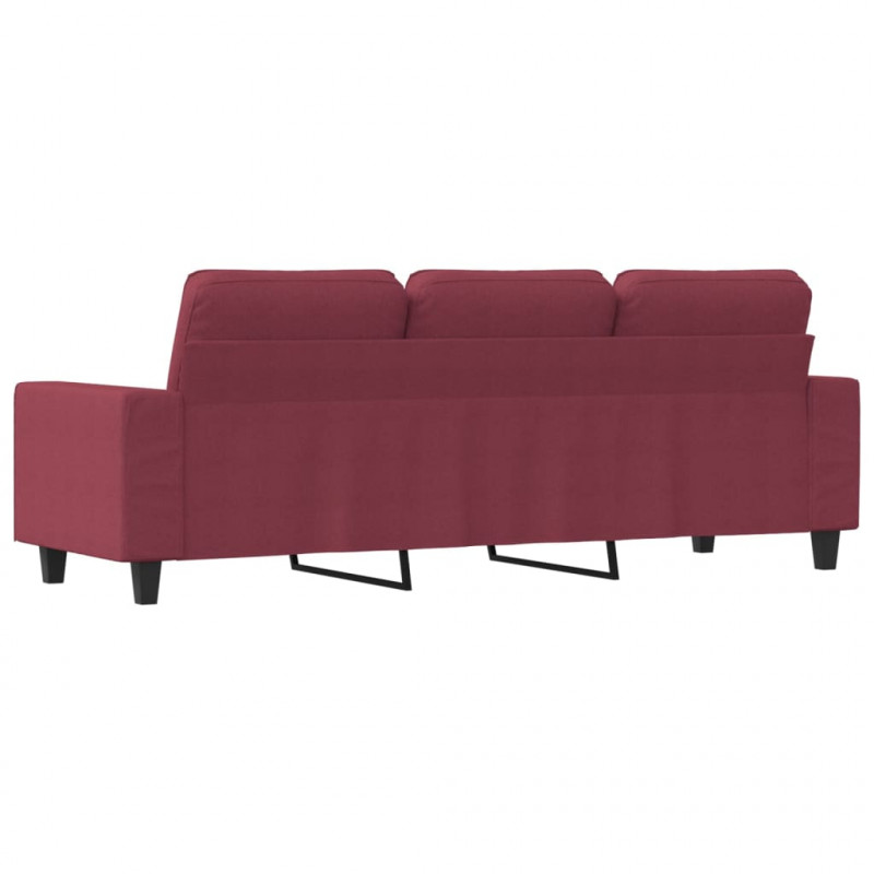 Sofa 3-osobowa, winna czerwień, 180 cm,tapicerowana tkaniną