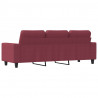 Sofa 3-osobowa, winna czerwień, 180 cm,tapicerowana tkaniną
