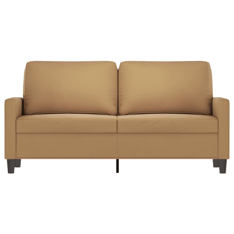 Sofa 2-osobowa, brązowa, 140 cm, tapicerowana aksamitem