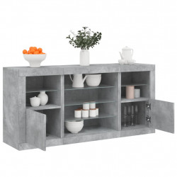 Szafka z oświetleniem LED, szarość betonu, 142,5x37x67 cm
