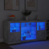 Szafka z oświetleniem LED, szarość betonu, 142,5x37x67 cm