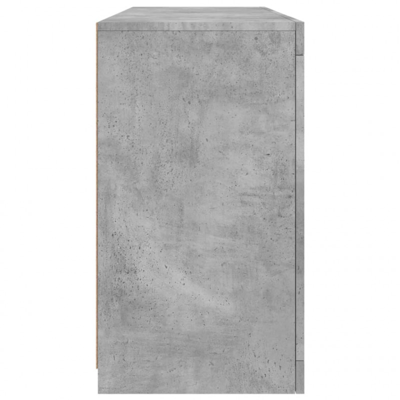 Szafka z oświetleniem LED, szarość betonu, 142,5x37x67 cm