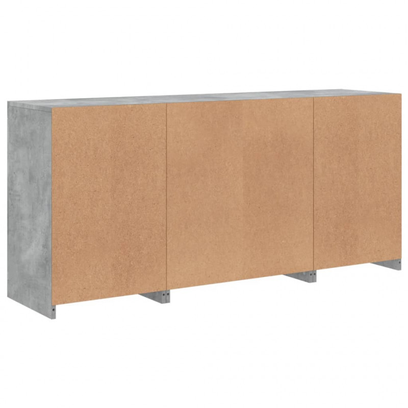 Szafka z oświetleniem LED, szarość betonu, 142,5x37x67 cm