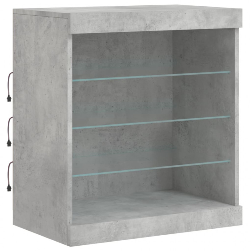 Szafka z oświetleniem LED, szarość betonu, 142,5x37x67 cm