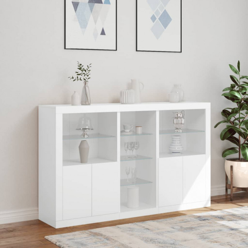 Szafka z oświetleniem LED, biała, 162x37x100 cm