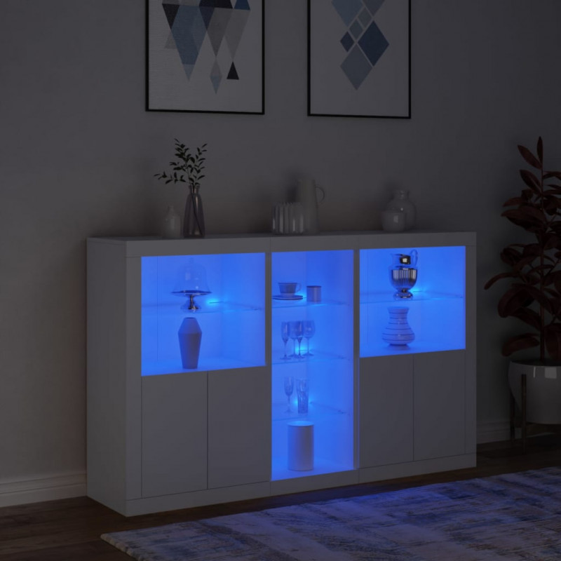 Szafka z oświetleniem LED, biała, 162x37x100 cm