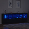Szafka z oświetleniem LED, czarna, 283x37x100 cm