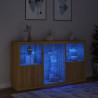 Szafka z oświetleniem LED, dąb sonoma, 181,5x37x100 cm