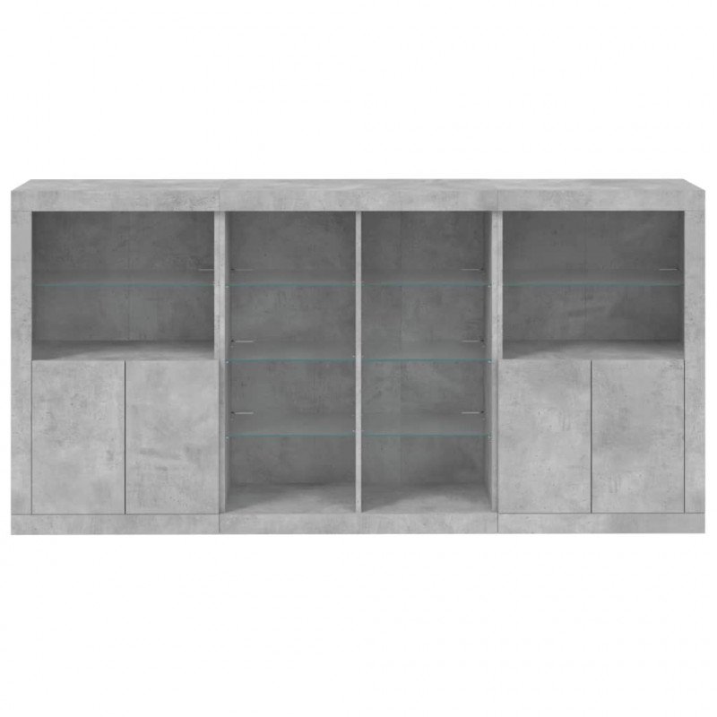 Szafka z oświetleniem LED, szarość betonu, 202x37x100 cm