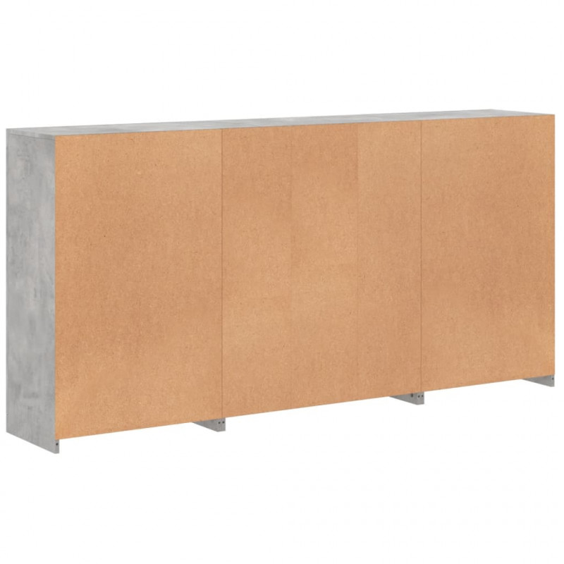 Szafka z oświetleniem LED, szarość betonu, 202x37x100 cm