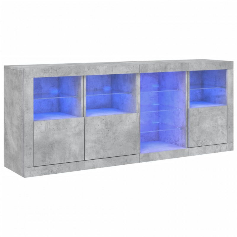 Szafka z oświetleniem LED, szarość betonu, 164x37x67 cm
