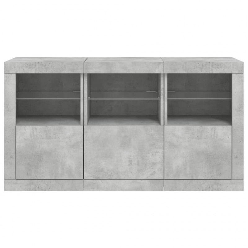 Szafka z oświetleniem LED, szarość betonu, 123x37x67 cm