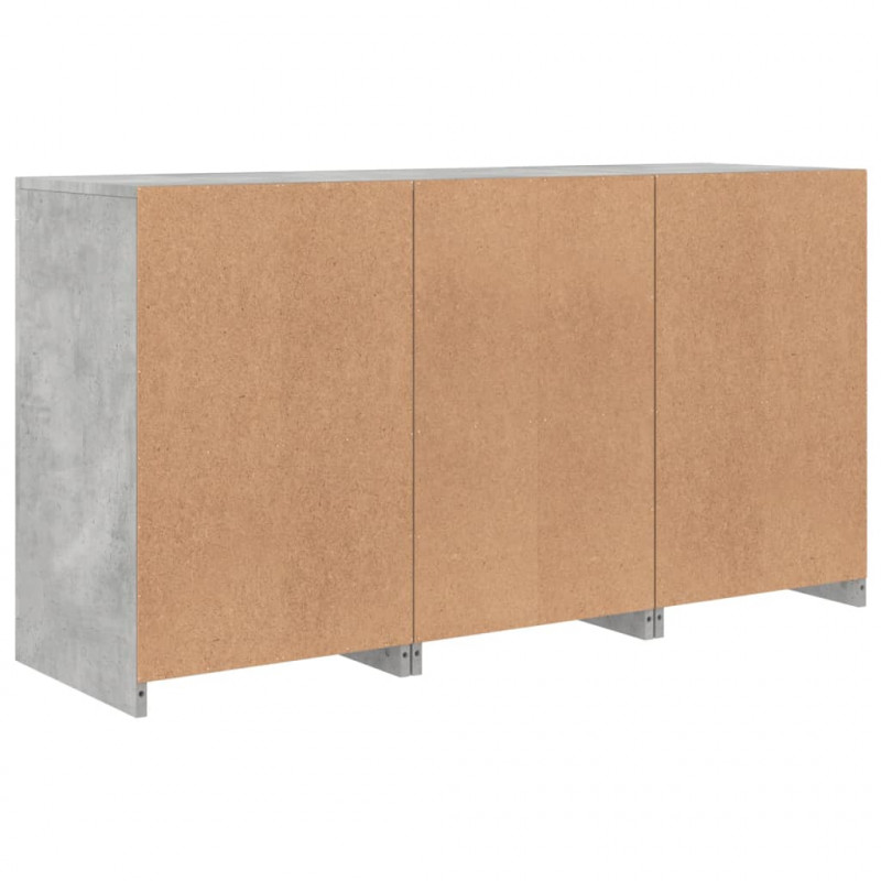 Szafka z oświetleniem LED, szarość betonu, 123x37x67 cm